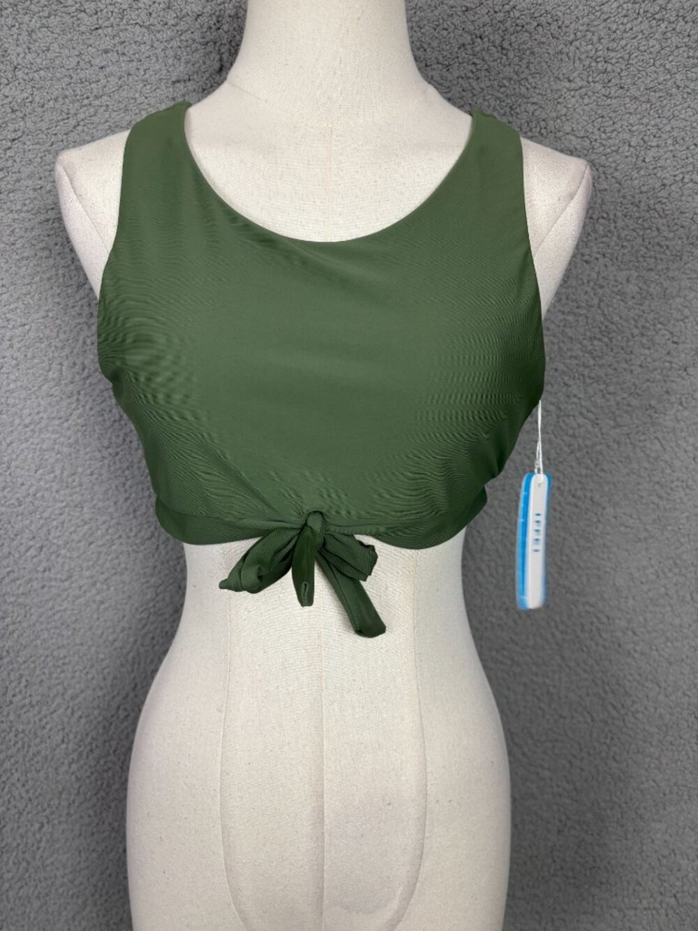 Iffei Women's  Tie-Front Bikini Top Swimsuit Green Size Medium New With Tag's.